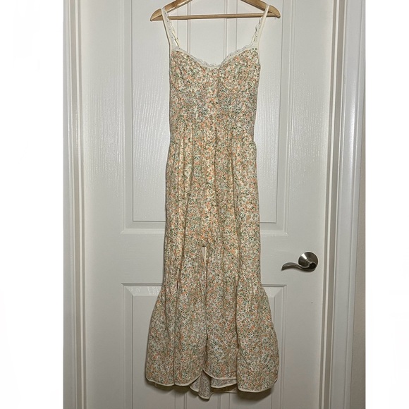 ASTR NWOT Yamila Corset Floral Midi Dress Green Size Small S Romantic Feminine - Picture 2 of 15